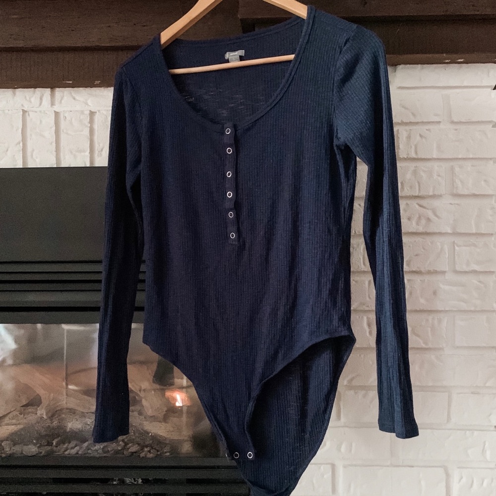 Aerie Navy Blue Long-sleeve Bodysuit
